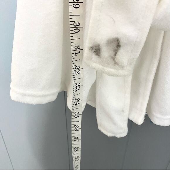 Pillow Talk White Gold Vacay Vibes Embroidered Tropical Waist Wrap Mini Robe M - Picture 5 of 8